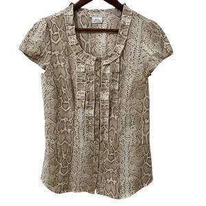 🎉 3 FOR $15 BDAY SALE Vtg Van Heusen Studio Blouse Womens Size XS Short Sleeve